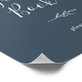Mindestleaf | Slate Blue Guest Book Poster (Ecke)