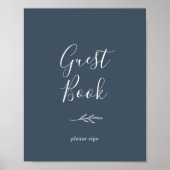 Mindestleaf | Slate Blue Guest Book Poster (Vorne)
