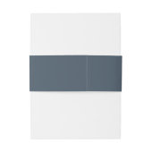 Mindestleaf | Slate Blue Monogram Wedding Einladungsbanderole (Rückseitenbeispiel)