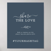Mindestleaf | Slate Blue Share The Liebe Hashtag Poster (Vorne)