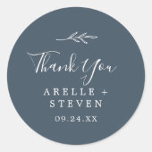 Mindestleaf | Slate Blue Vielen Dank für Ihr Inter Runder Aufkleber (Vorderseite)