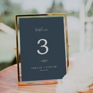 Mindestleaf Slate Blue Wedding Tischnummer