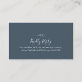 Mindestleaf | Slate Blue Wedding Website UAWG Begleitkarte (Vorderseite)