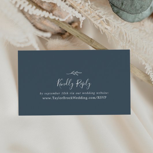 Mindestleaf | Slate Blue Wedding Website UAWG Begleitkarte