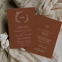 Mindestleaf | Terracotta auf einer Hochzeit Einladung