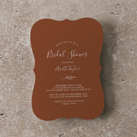 Mindestleaf | Terracotta Bridal Dusche Einladung