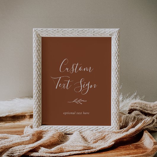 Mindestleaf | Terracotta Custom Text Sign Poster