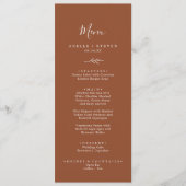 Mindestleaf | Terracotta Dinner and Drinks Menu Menükarte (Vorderseite)