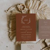 Mindestleaf | Terracotta Formal Monogram Wedding Einladung