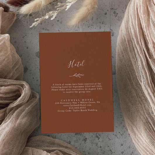 Mindestleaf | Terracotta Hotel Begleitkarte