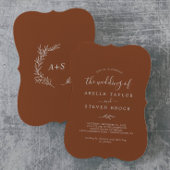 Mindestleaf | Terracotta Monogram Back Wedding Einladung