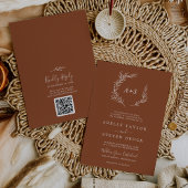 Mindestleaf | Terracotta Monogram QR Code Wedding Einladung