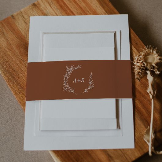 Mindestleaf | Terracotta Monogram Wedding Einladungsbanderole
