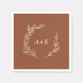 Mindestleaf | Terracotta Monogram Wedding Napkins Serviette (Vorderseite)
