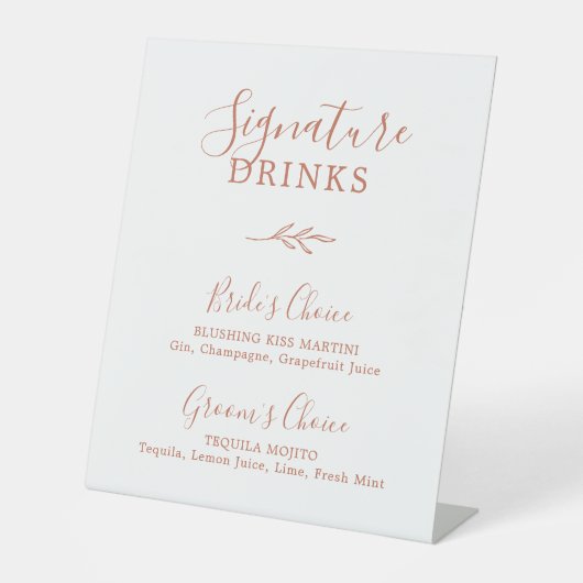 Mindestleaf | Terracotta Orange Signature Drinks Sockelschild (Vorderseite)