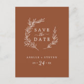 Mindestleaf | Terracotta Save the Date Einladungspostkarte (Vorderseite)