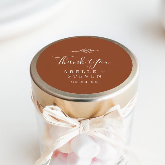 Mindestleaf | Terracotta Vielen Dank für Ihre Unte Runder Aufkleber