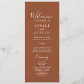 Mindestleaf | Terracotta Wedding Program Programm (Vorderseite)