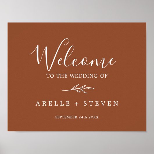 Mindestleaf | Terracotta Wedding Welcome Poster (Vorne)