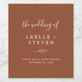 Mindestleaf | Terracotta Wedding Wine Label Weinetikett (Einzelnes Label)