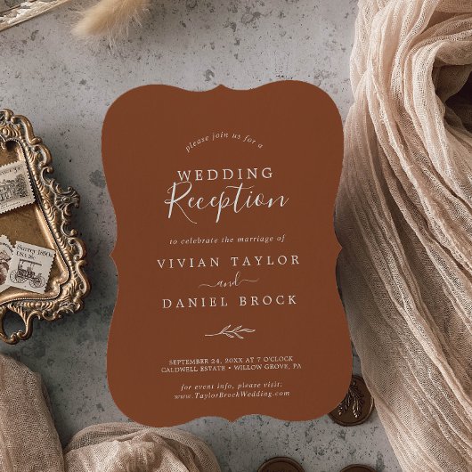 Mindestleaf | Terracotta Wedeption Einladung