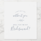 Mindestleaf | Vorschlag von Dusty Blue Bridesmaid Weinetikett (Einzelnes Label)