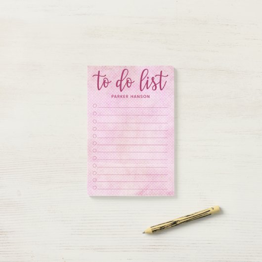 Mindestliste Post-it Klebezettel (Auf Schreibtisch)