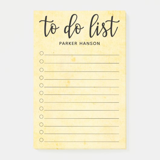 Mindestliste Post-it Klebezettel (Vorderseite)