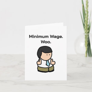 Mindestlohn Woo Funny Office Cartoon Art Karte