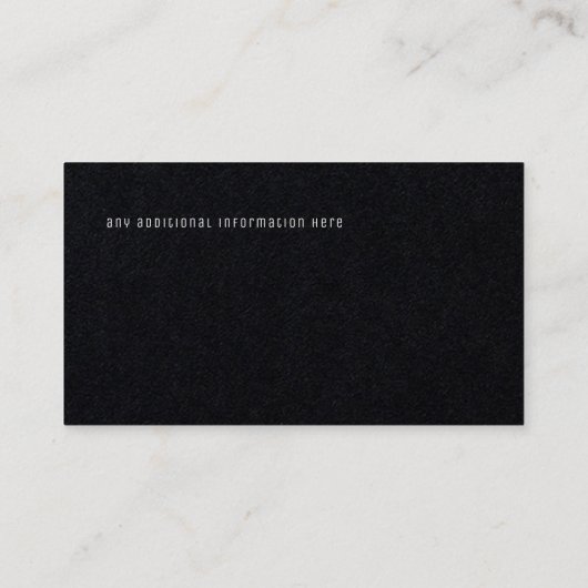 Mindestprämie für Schwarze Visitenkarte (Rückseite)