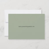 Mindestskript QR-Code Sage Grün RSVP Karte (Rückseite)