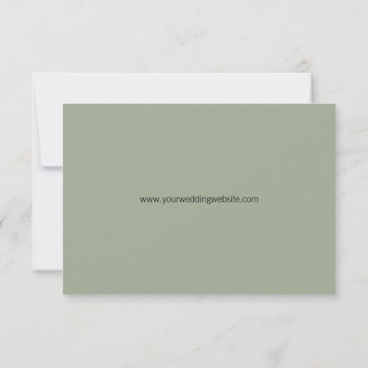 Mindestskript QR-Code Sage Grün RSVP Karte (Rückseite)