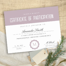 Mindestteilnahmebescheinigung für Rosa Lilac