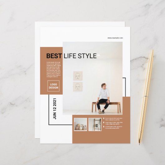 Mindestvorlage für Flyer | Sauber und modern (Vorderseite/Rückseite Beispiel)