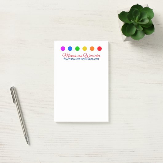 Mindestvorlage für Regenbogendots Post-it Klebezettel (Büro)