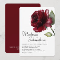 Mindestwasserfarbe Burgund Tiefe Rote Rose Hochzei