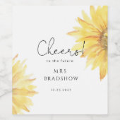 Mindestweinetikett für Sonnenblumen Brautparty Weinetikett (Einzelnes Label)