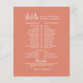 Mindestzeitrahmen für Hochzeitstag mit Skriptblush (Rückseite)