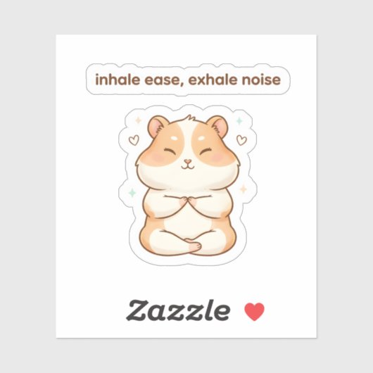 Mindful Hamster Sticker – Inhale Ease (Blatt)