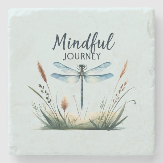 Mindful Journey - Artistic Dragonfly Steinuntersetzer (Vorderseite)