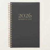 Mindful Life Custom Initials | 2026 Minimalist Planer (Vorderseite)