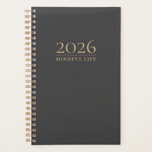 Mindful Life Custom Initials | 2026 Minimalist Planer (Vorderseite)