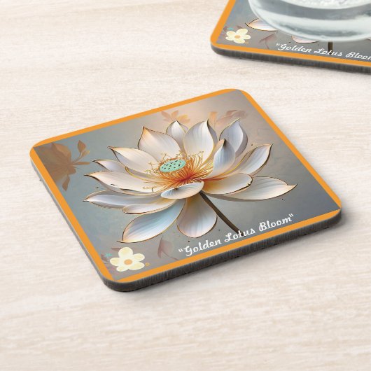 "Mindful Lotus Blume" Getränkeuntersetzer (Linke Seite)