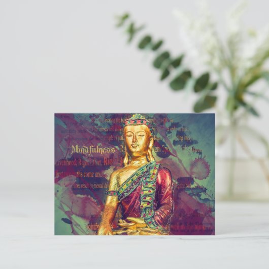Mindfulness Buddha Postkarte (Stehend Vorderseite)