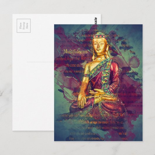Mindfulness Buddha Postkarte (Vorne/Hinten)