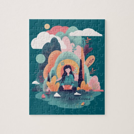 Mindfulness Girl in Nature Puzzle (Vertikal)