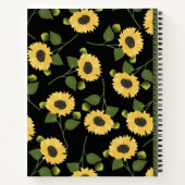 Mindfulness-Sonnenblumen-Komposition Spirale Notizblock (Rückseite)