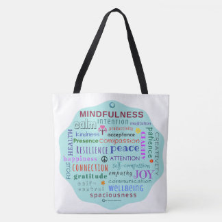 Mindfulness-Wort-Durcheinander-Taschen-Tasche Tasche