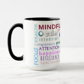 Mindfulness-Wort-Durcheinander-Tasse Tasse (Links)