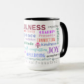 Mindfulness-Wort-Durcheinander-Tasse Tasse (VorderseiteRechts)